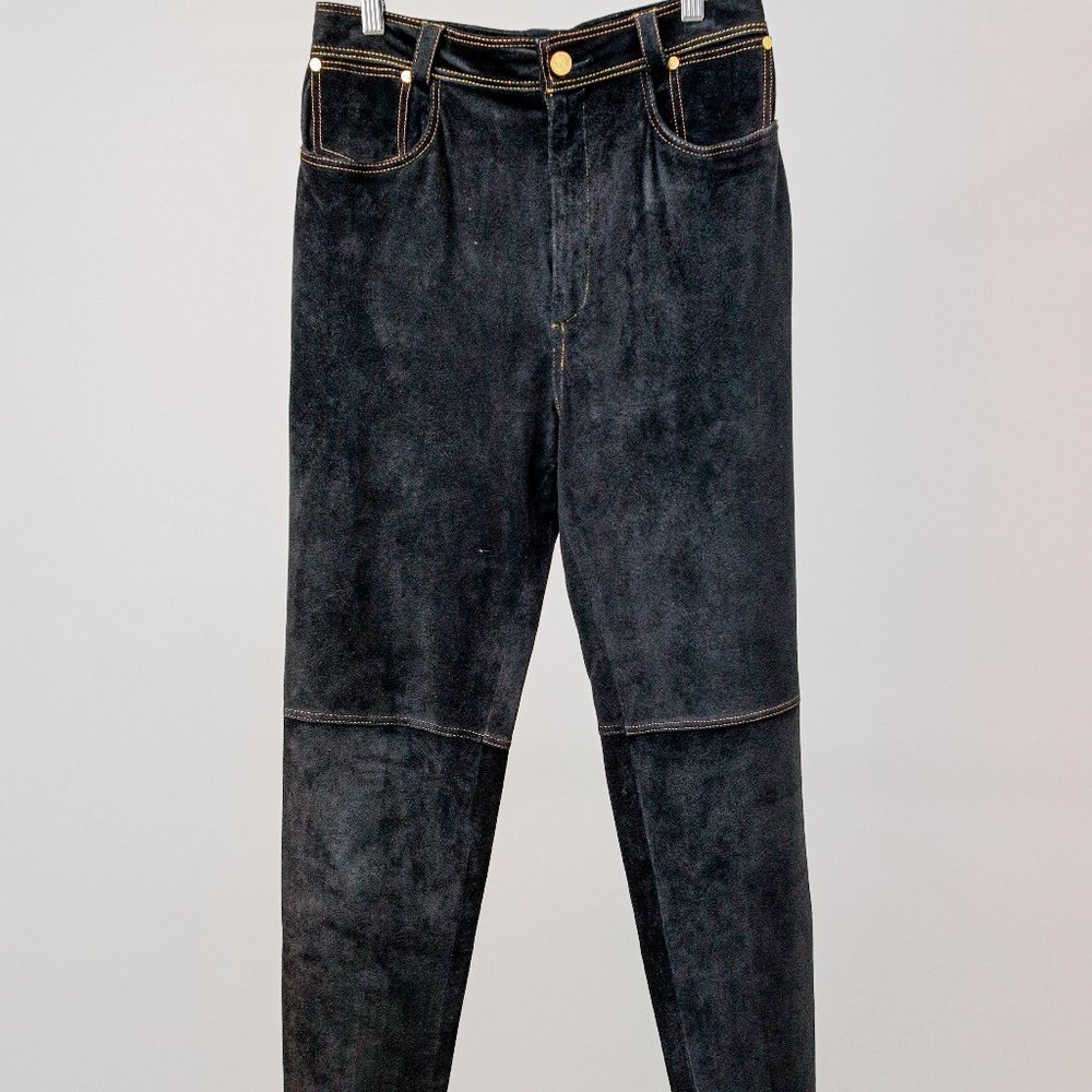 Loewe Black Suede Jeans